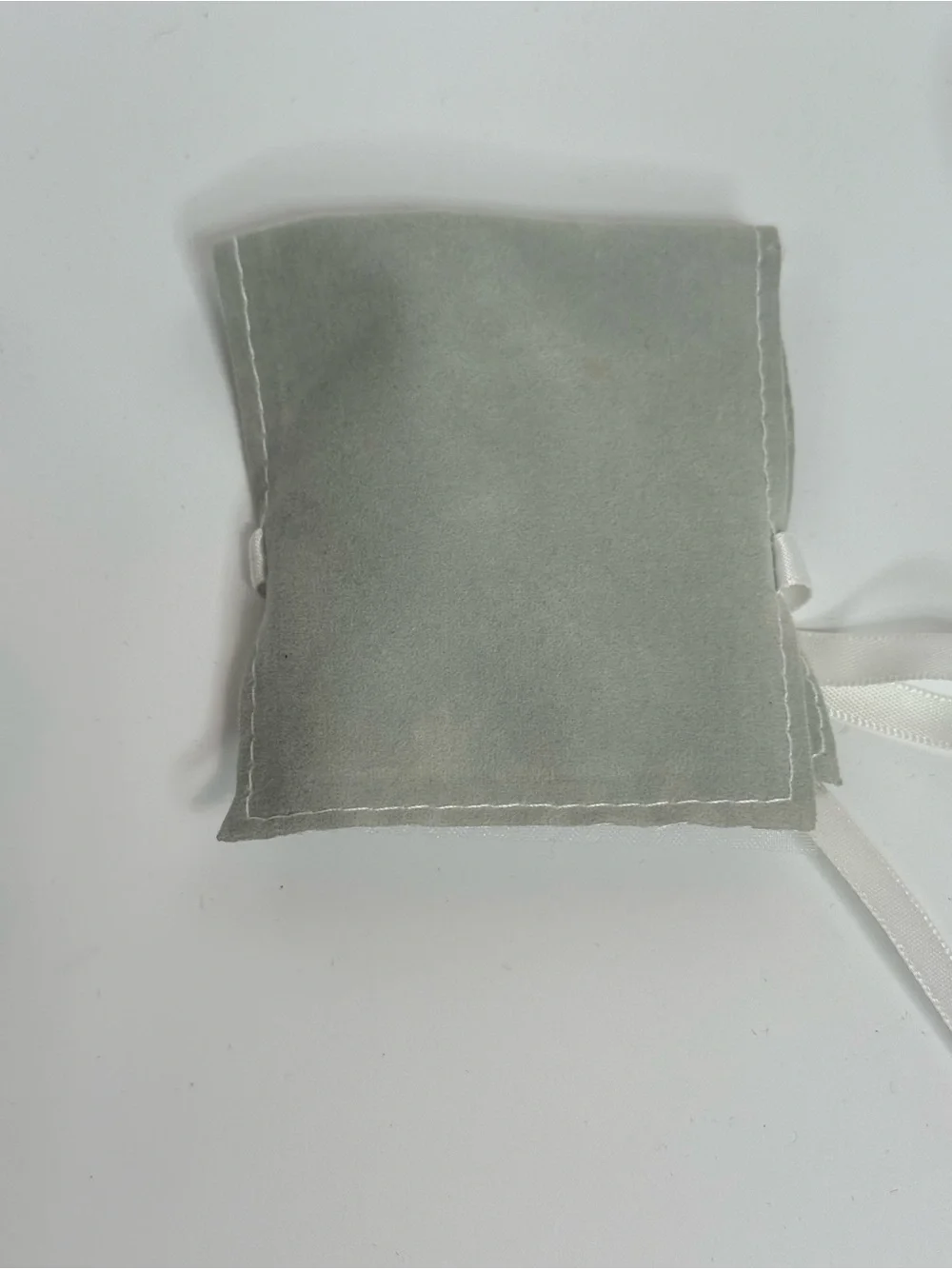 Dior Gray Velvet Jewelry Pouch Dior  Ribbon